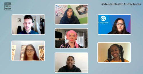 Students on a mental health discussion zoom