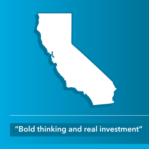 Map of California with quote